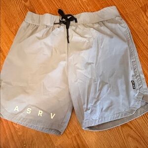 ASRV light blue Performance Shorts with Black Drawstring